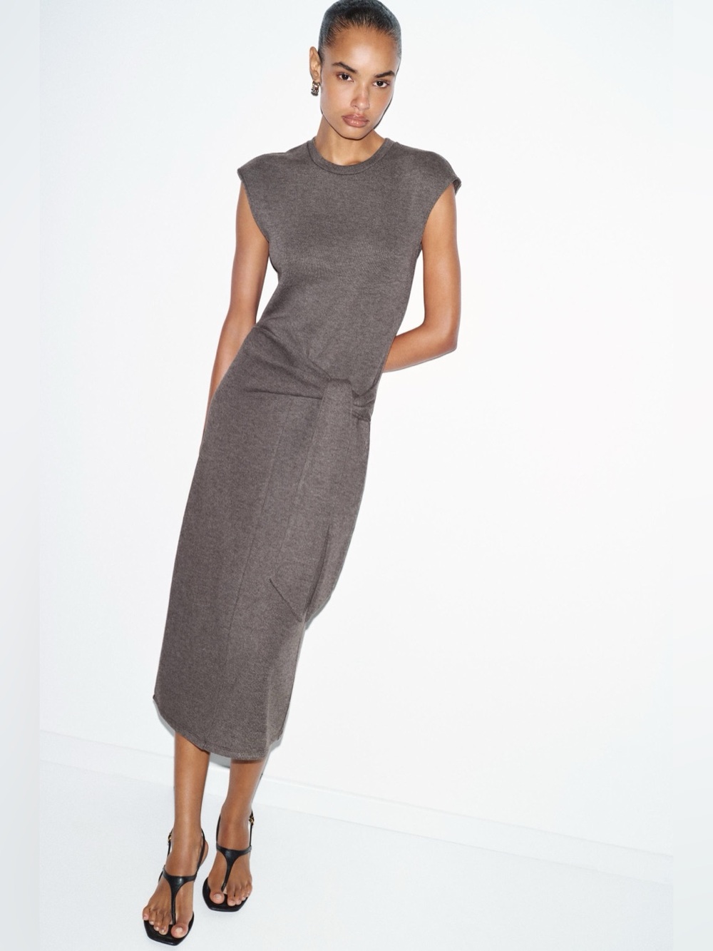Zara soft fabric dress with knot